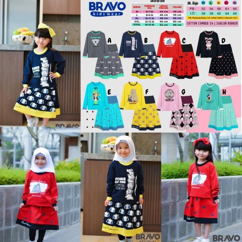 READY SETELAN ROK BRAVO 6 8 10 12 14 T