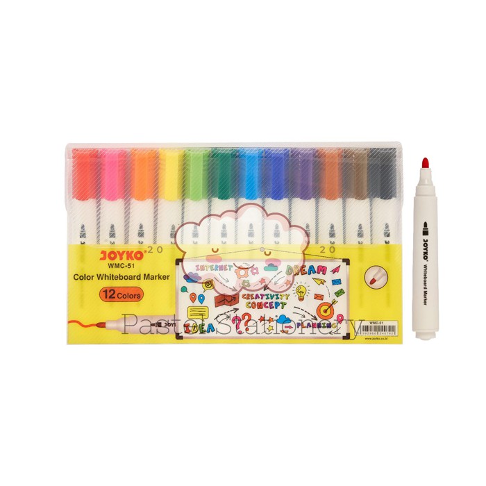 

Spidol Whiteboard 12 Warna Joyko WMC-51 - Spidol Whiteboard Joyko