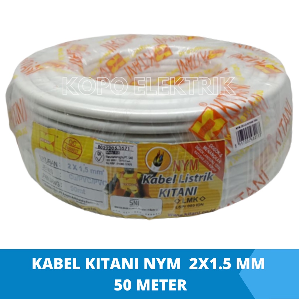 Kabel Listrik Kitani NYM 2x1.5 mm 50 Meter