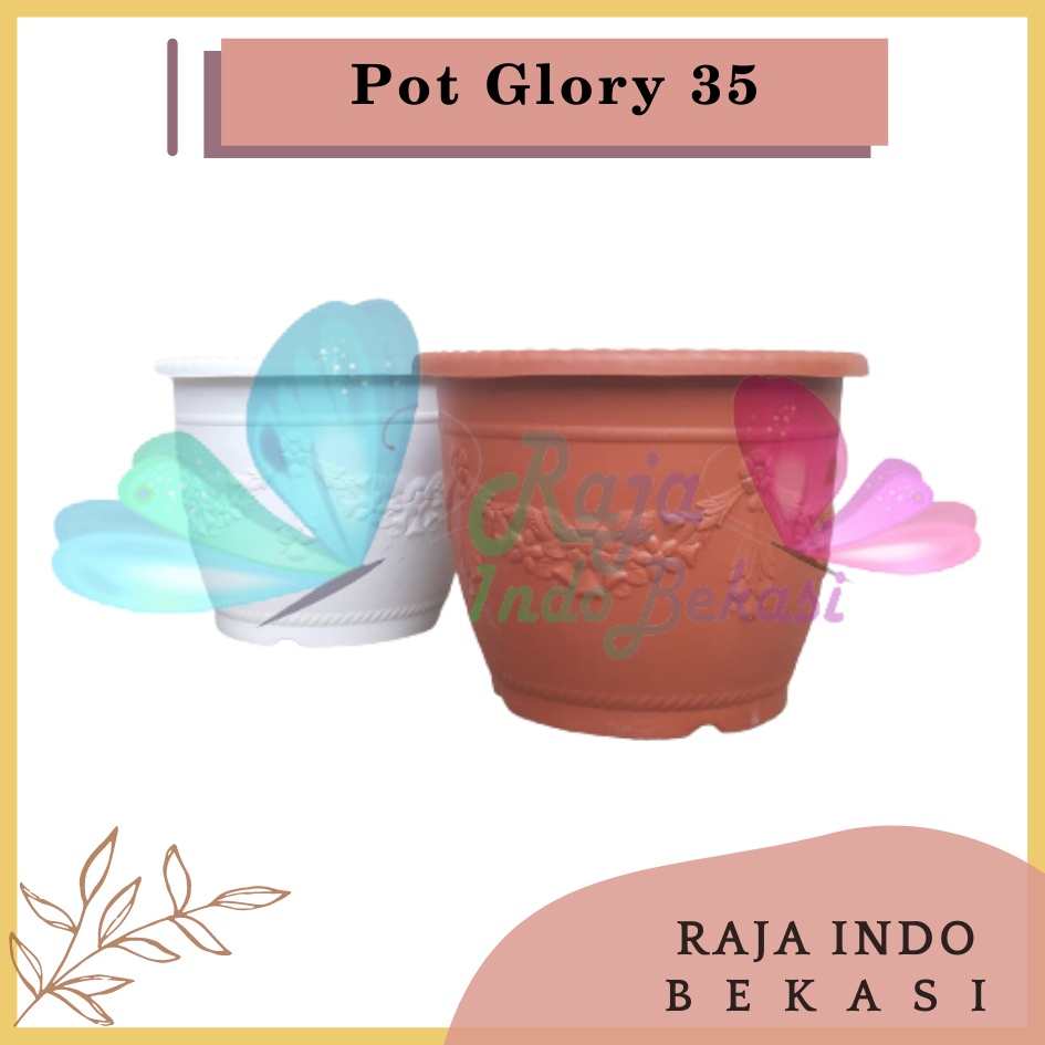 Pot Shallom Glory 35 Putih Merah Bata Coklat Terraccota Terakota Pot Glory Kotak Ukuran 40 45 Cm Motif Bunga Timbul Pot Bunga Besar Murah Tebal Bagus