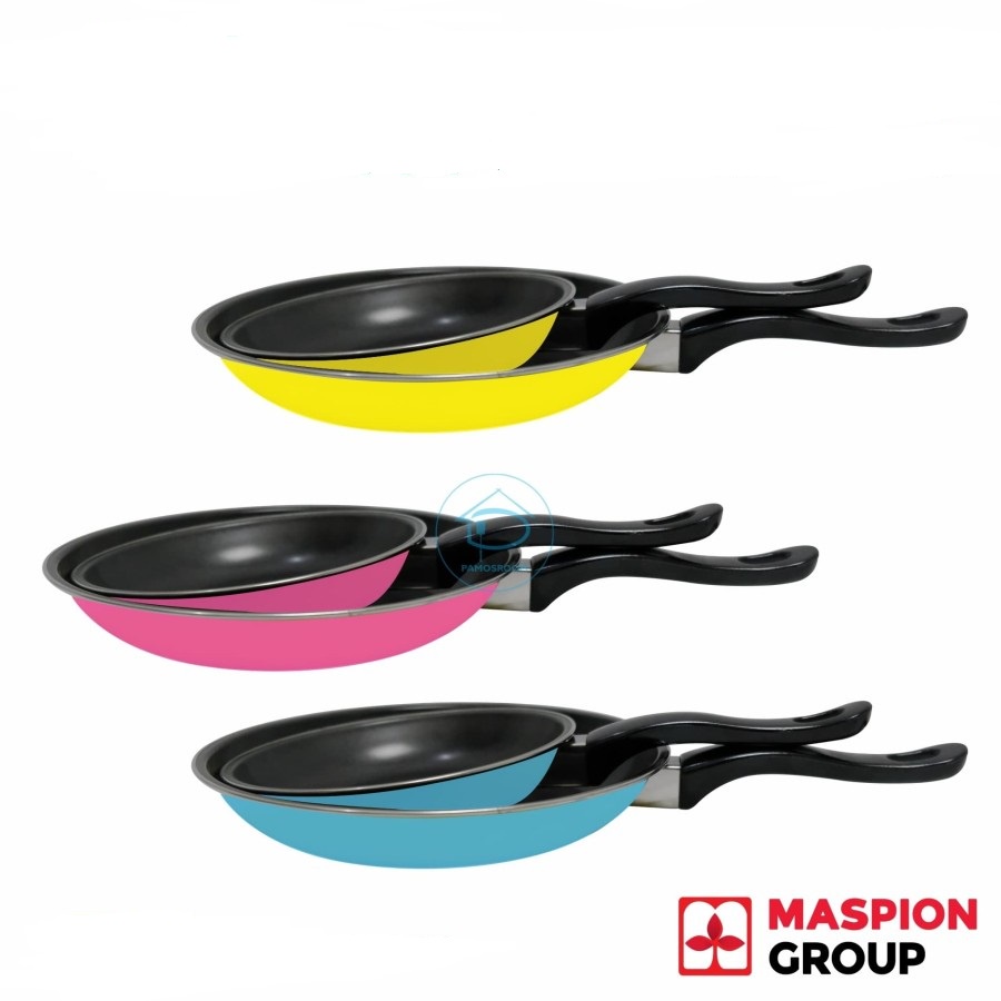 MASPION Frypan 18/23 cm Fancy - 2 Set Panci FryPan Anti Lengket