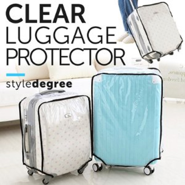 Sarung koper transparan 20 ich anti air luggage cover transparant