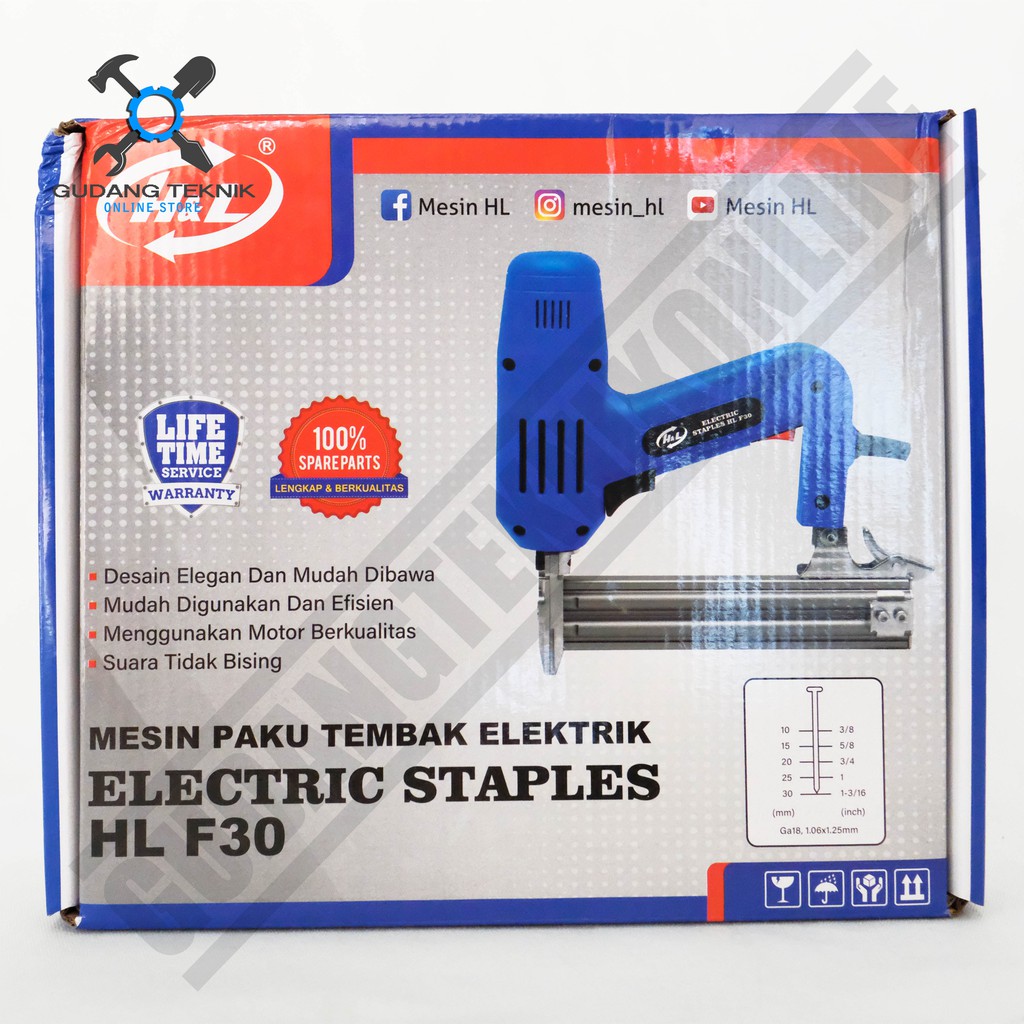 Mesin Paku Tembak LISTRIK Elektrik Staples Electric Nailer H&amp;L HL F30 F 30