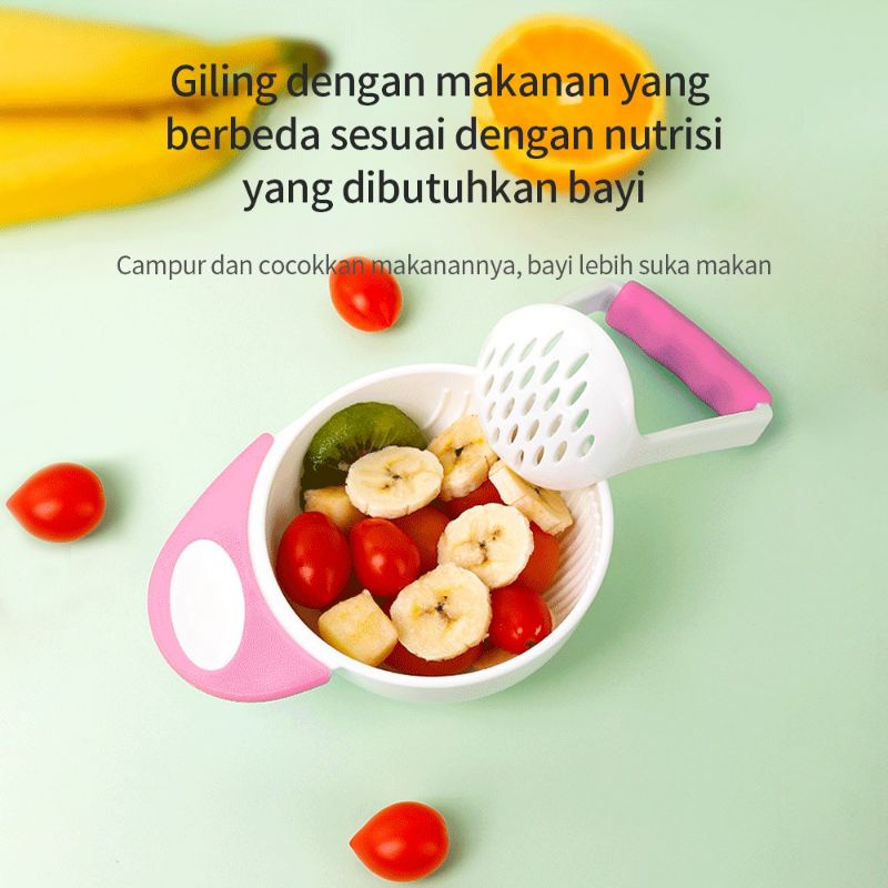 Food Masher Grinder Bowl Mangkok Penghalus Pelumat Pembuat Makanan MPASI