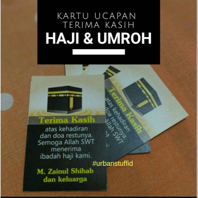 Jual Kartu Souvenir utk Syukuran Haji-Umroh. Ucapan Minta Doa, Terima