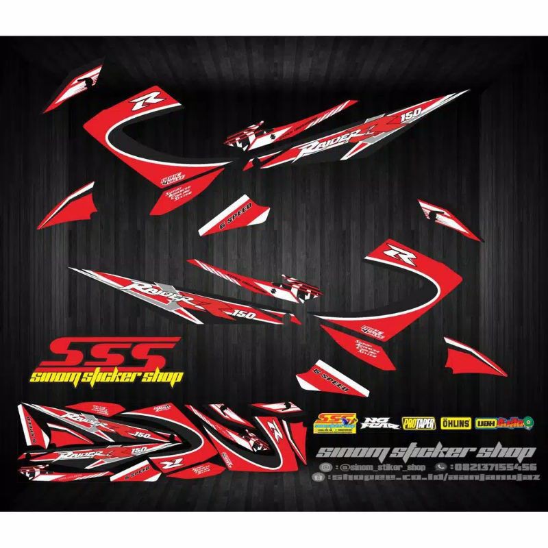 stiker striping variasi satria fu facelift raider 150