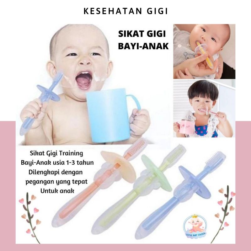 Sikat Gigi Training Bayi Anak 1-3 tahun Aman dan Ergonomis dengan Handle