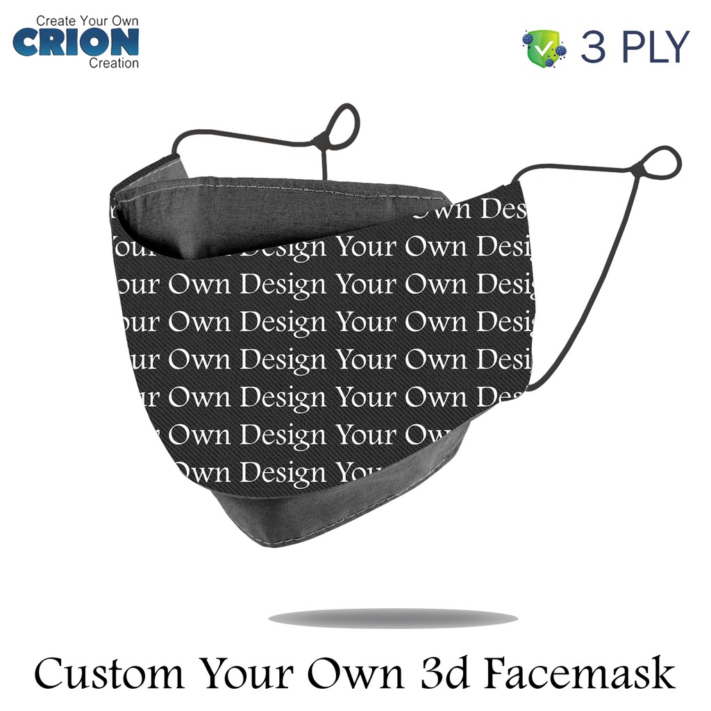 Crion - Masker kain 3d Bisa Request logo sendiri 3ply Antibacterial