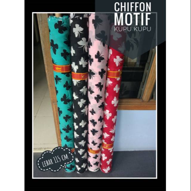 Kain sifon chiffon FINE - motif kupu kupu