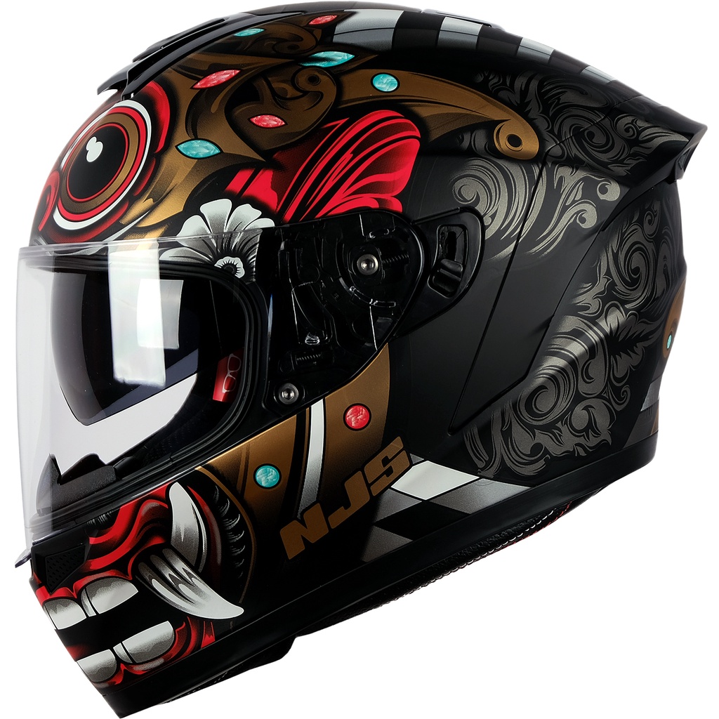 NJS ZX-1 BARONG Hitam Gloss/Doff - Helm Full Face-1
