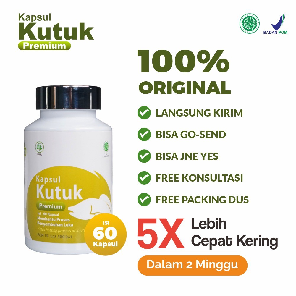 Paket 5 Botol KAPSUL KUTUK PREMIUM || Obat Pasca Operasi Caesar Langsung Kering Original