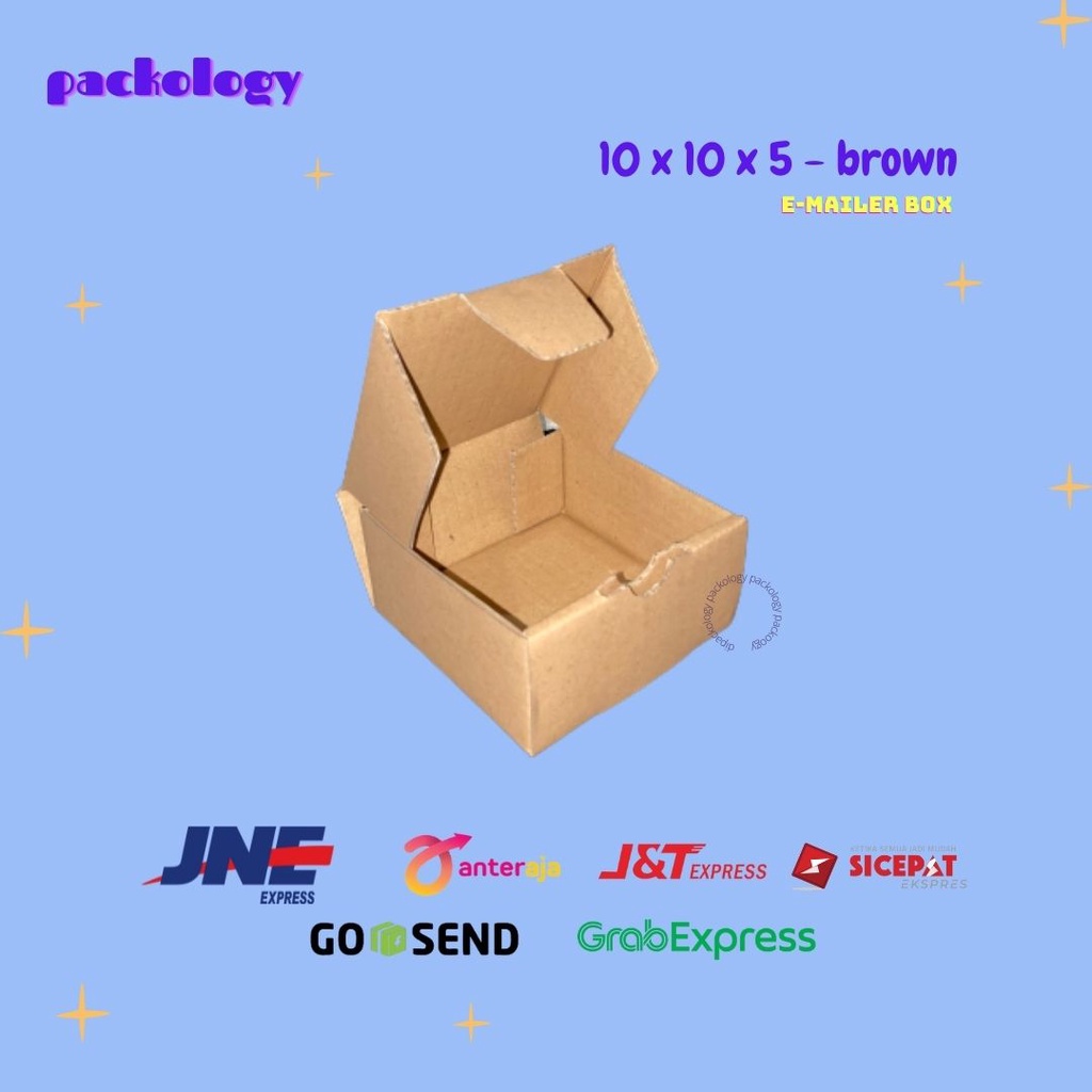 BOX/KARDUS/DUS DIE CUT 10x10x5 cm PIZZA PACKAGING POLOS OLSHOP (best seller untuk barang kecil)-1