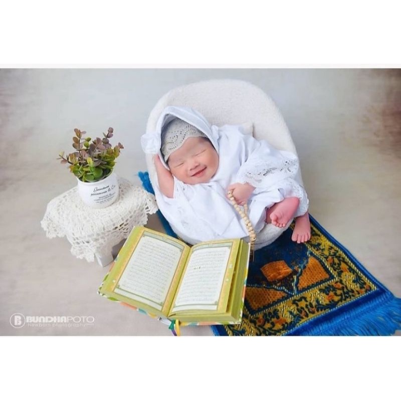 MUKENA ANAK BALQIS/MUKENA BAYI NEWBORN/KOSTUM NEWBORN FOTO