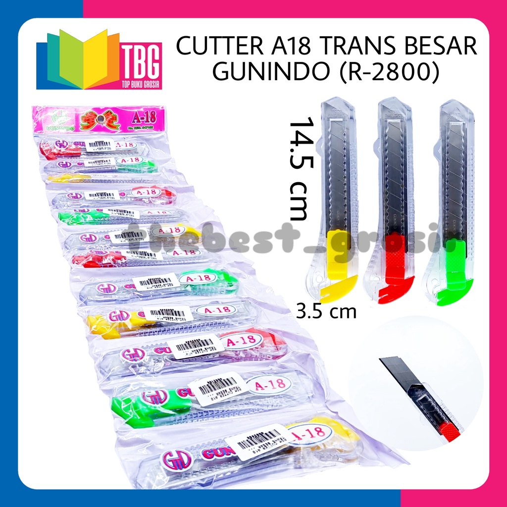 

1 PCS CUTTER A18 TRANS BESAR GUNINDO / ALAT POTONG KERTAS / CUTTER BESAR / CUTTER GUNINDO (R-2800)