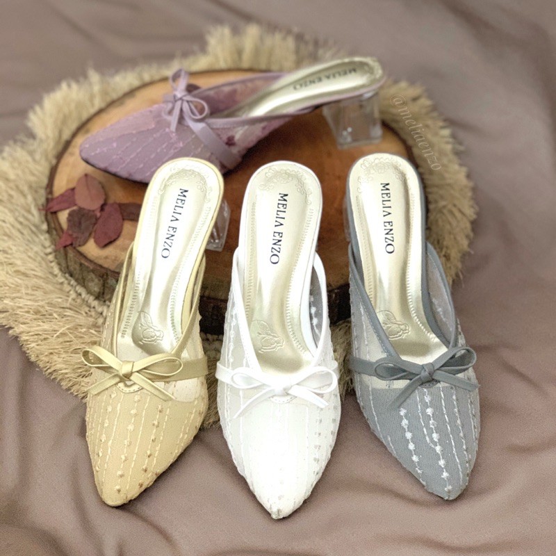 Meliaenzo - Sendal Hak Brukat | Sendal Wedding | Heels wanita