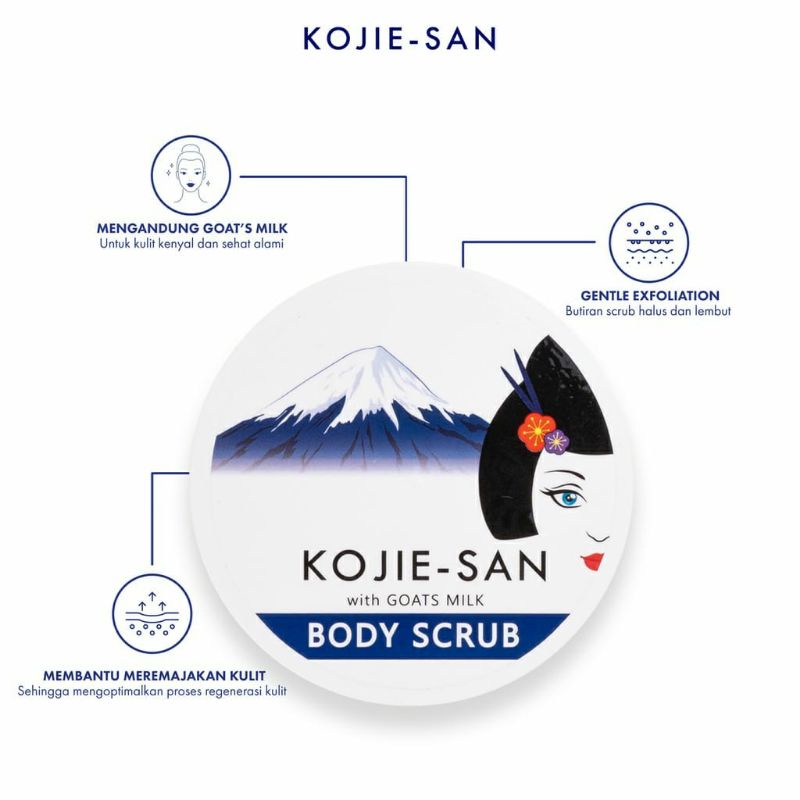 KOJIE SAN BODY SCRUB GOAT MILK / KOJIC / GLOW 250GR [BPOM]