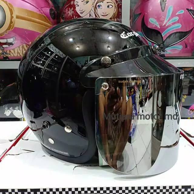 COD | Kaca helm bogo flat-datar iridium gold, smoke, clear, silver, pelangi
