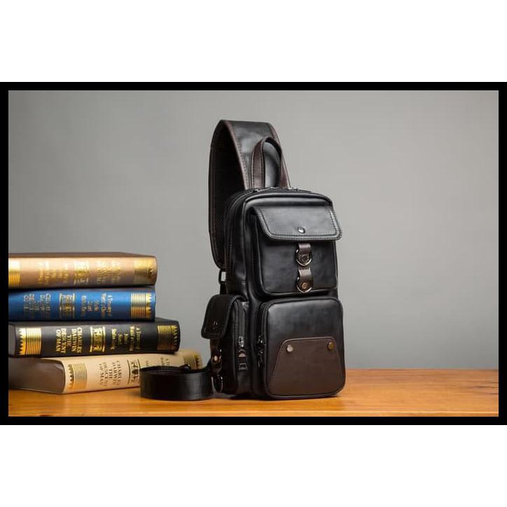 9852 Tas Slempang Kulit Pria Selempang PREMIUM 9852