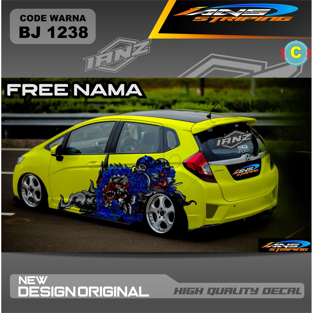 DECAL STIKER MOBIL HONDA JAZZ / STIKER DECAL MOBIL AGYA AYLA BRIO / VARIASI STIKER MOBIL