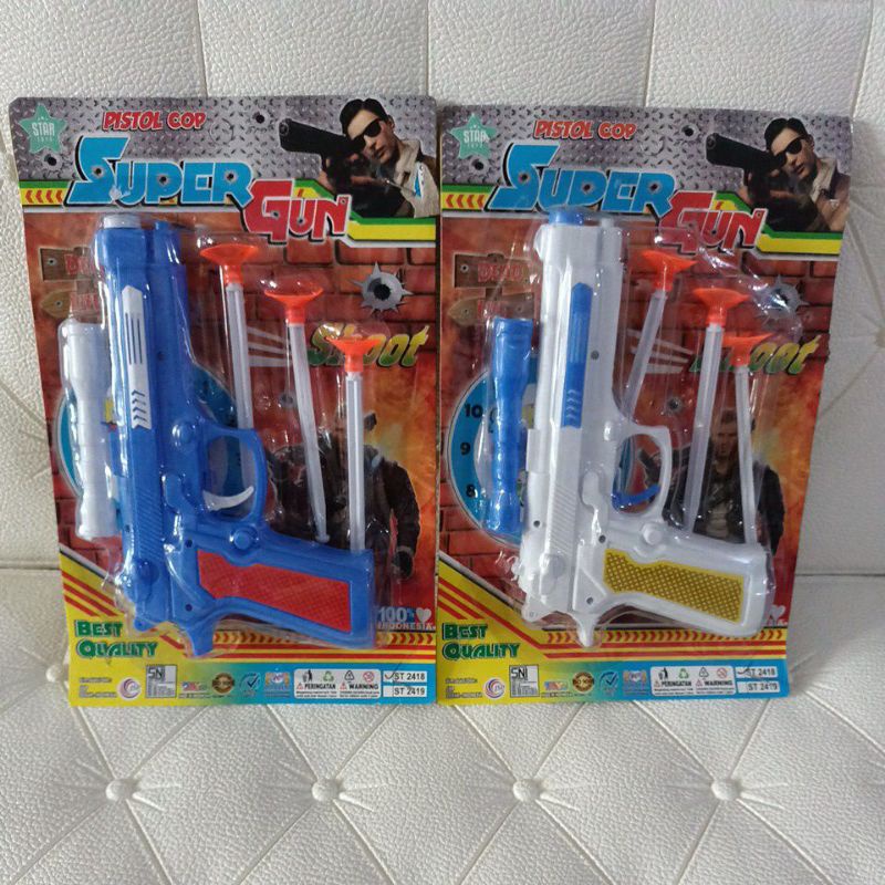 Mainan pistol cop super gun SNI