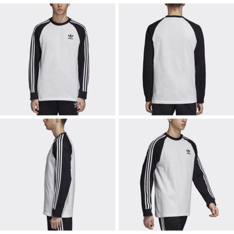 KAOS ADIDAS LENGAN PANJANG 2 WARNA - PUTIH HITAM