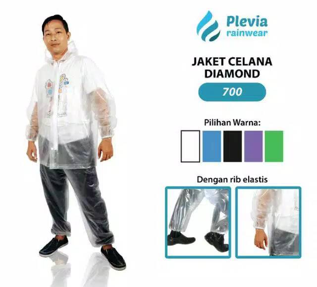 Jas Hujan Jaket Celana Diamond Plevia 700 (Jas Hujan SAUNA)