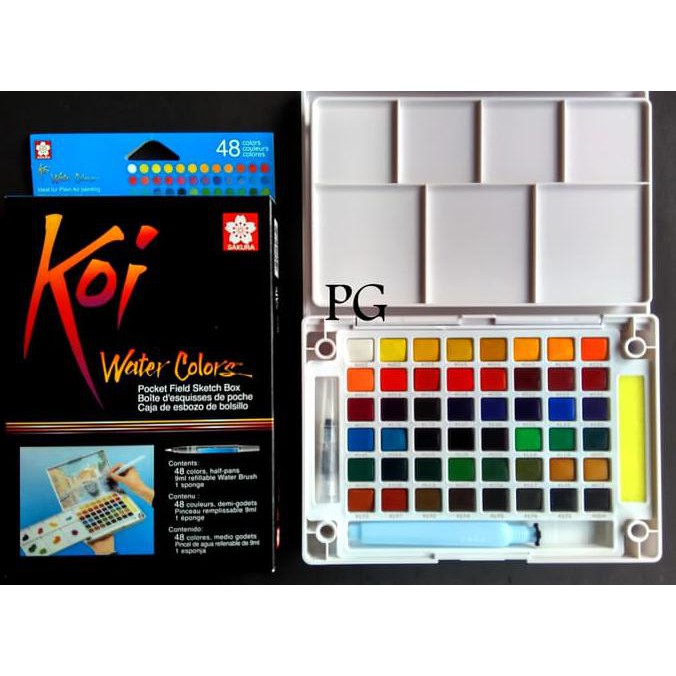 

HOT SALE SAKURA KOI WATER COLORS 48 COLOR SKETCH POCKET BOX SET
