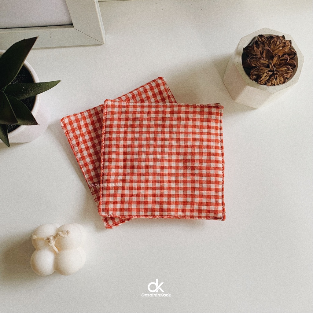 Tatakan Gelas Kain / Alas Tatakan Mug / Coaster / Tatakan Gelas Katun Tebal