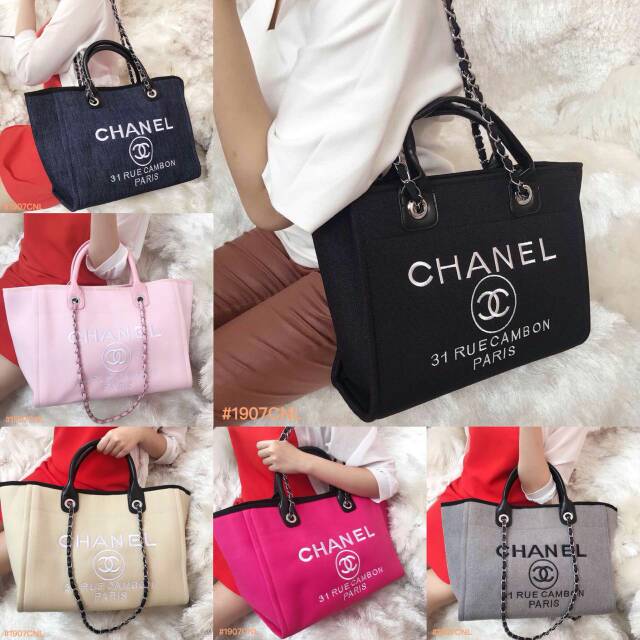 Chanel Canvas Deauville #1907cnk - Tas tote cnl - cnl tote - cnl cue cambon