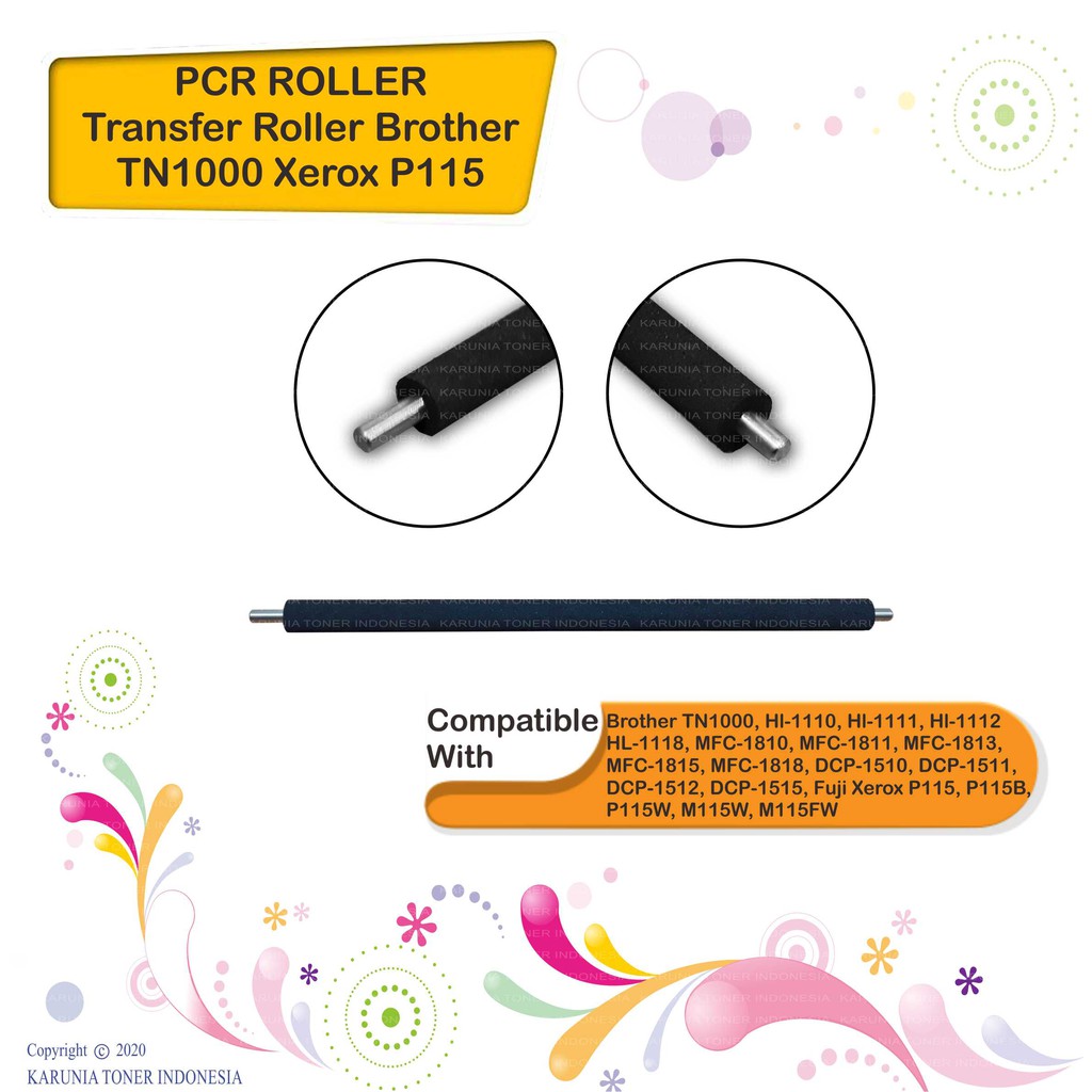 PCR Primary Charge Roller Transfer Roller For Brother TN1000 TN 1000 HL1110 HL 1110 Xerox P115 M115