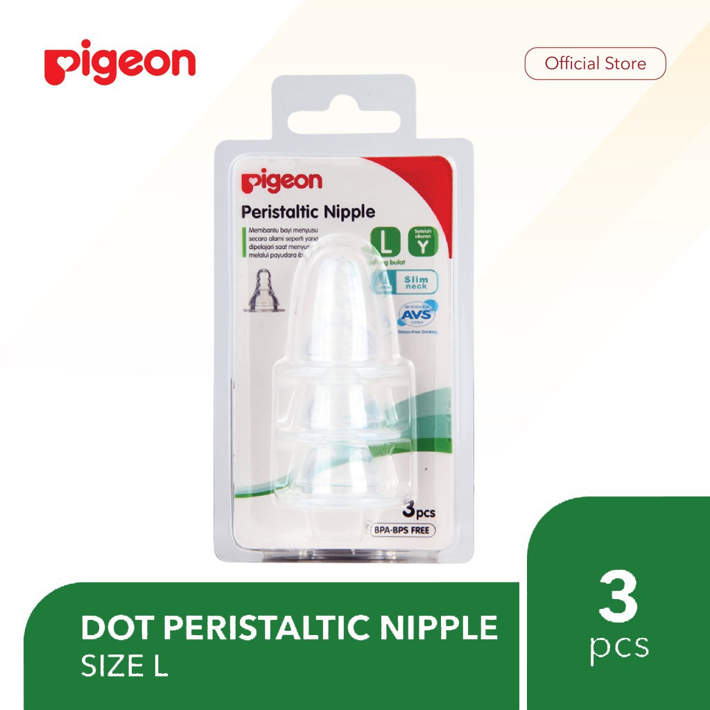 PIGEON Dot Peristaltic Nipple untuk Botol Slim Neck (3 Pcs)