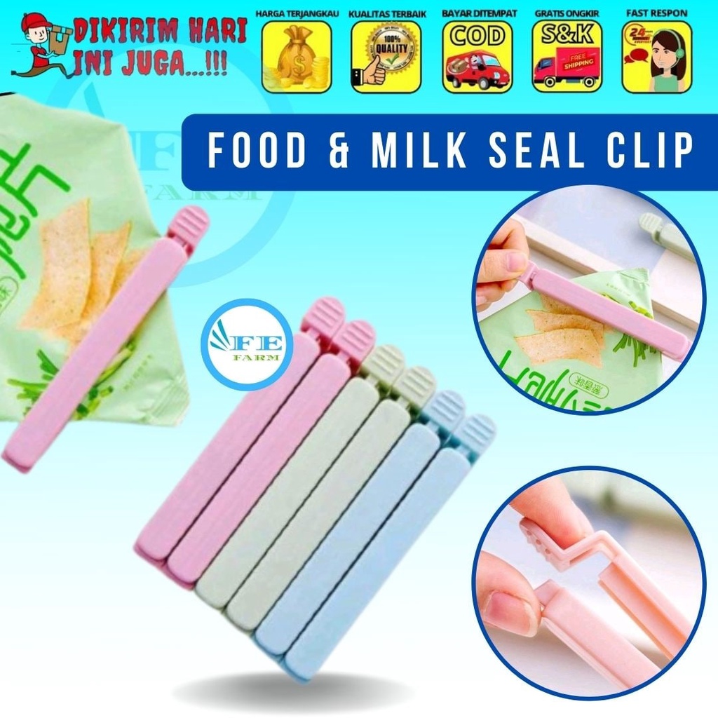 Penjepit Kemasan Susu kucing Snack Food Seal Clip Klip Plastik Fefarm