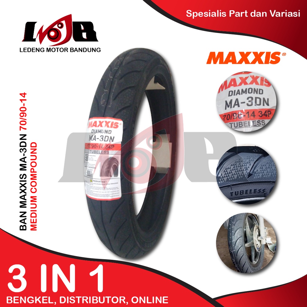 Maxxis 70/90-14 MA3DN Ban Tubeless Motor Matic Matik MA 3DN Diamond