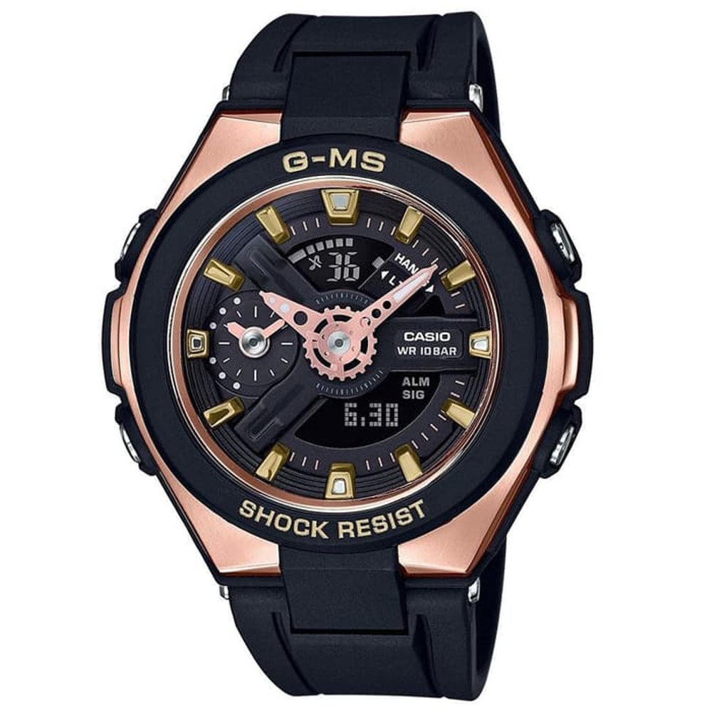 Casio Baby G - MSG-400G-1A1DR - Jam Wanita  - Black Rose Gold - Murah - Original