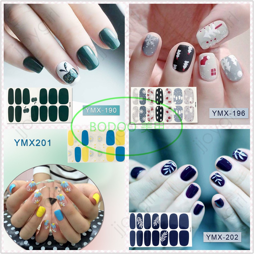 &lt;Jjoygirl&gt;YMX Nail Sticker Motif / Sticker Kuku / Stiker Kuku / Nail Stiker Glitter / Stripes Design