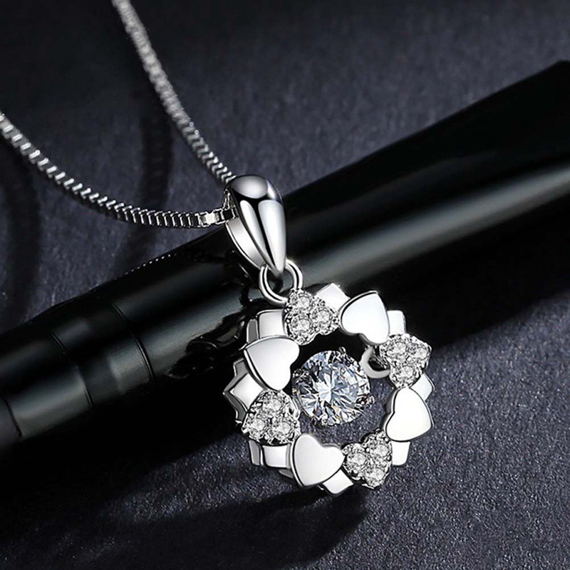 Pola Baru Liontin Berbentuk Hati Pintar S925 Kalung Tatahan Perak Mahasiswa Korea Hiasan Ulang