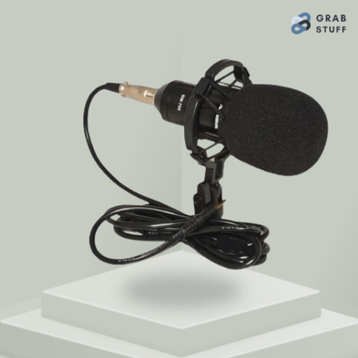 Mikrofon Kondenser Recording Studio dengan Shock Proof Mount / Mik Mikrofon Rekaman Studio Musik  / Mikrofon Studio Rekaman Musik Youtuber Cover Lagu Studio Potcast Podcast Streaming Live Suara Jernih Murah Berkualitas Anti Getar Dengan Shock Proof Mount