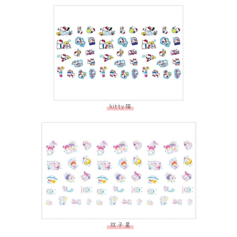 STICKER AESTHETIC 1 SET 45PCS KUROMI HELLO KITTY TWIN STARS MELODY CINNAMOROLL POMPOMPURIN NOTES STICKER KERTAS LABEL STIKER
