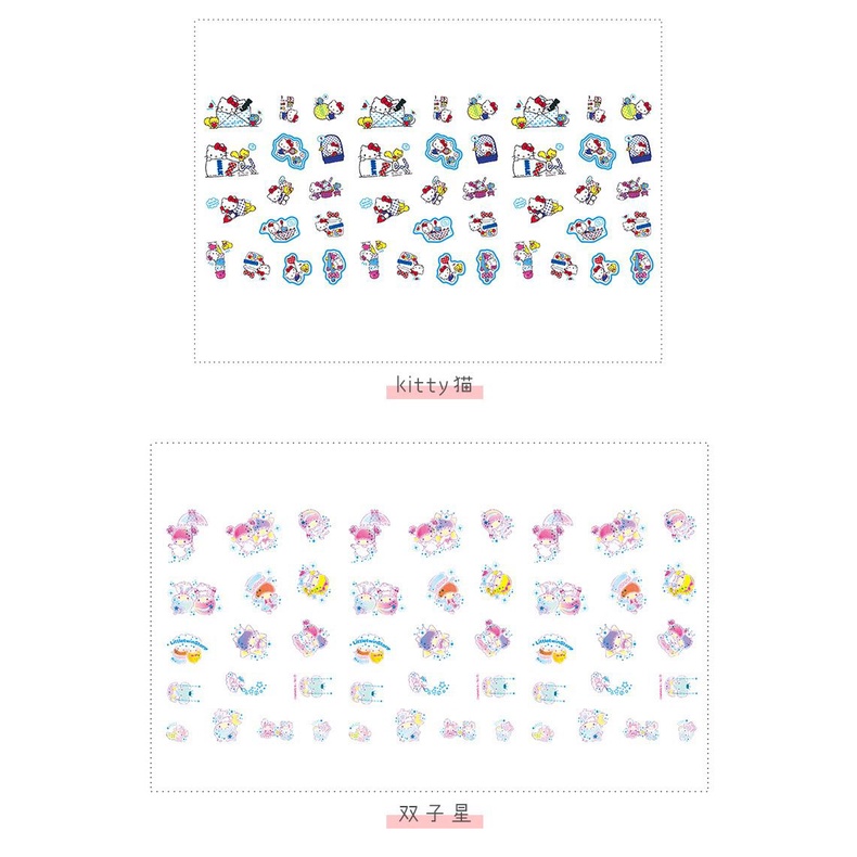 STICKER AESTHETIC 1 SET 45PCS KUROMI HELLO KITTY TWIN STARS MELODY CINNAMOROLL POMPOMPURIN NOTES STICKER KERTAS LABEL STIKER