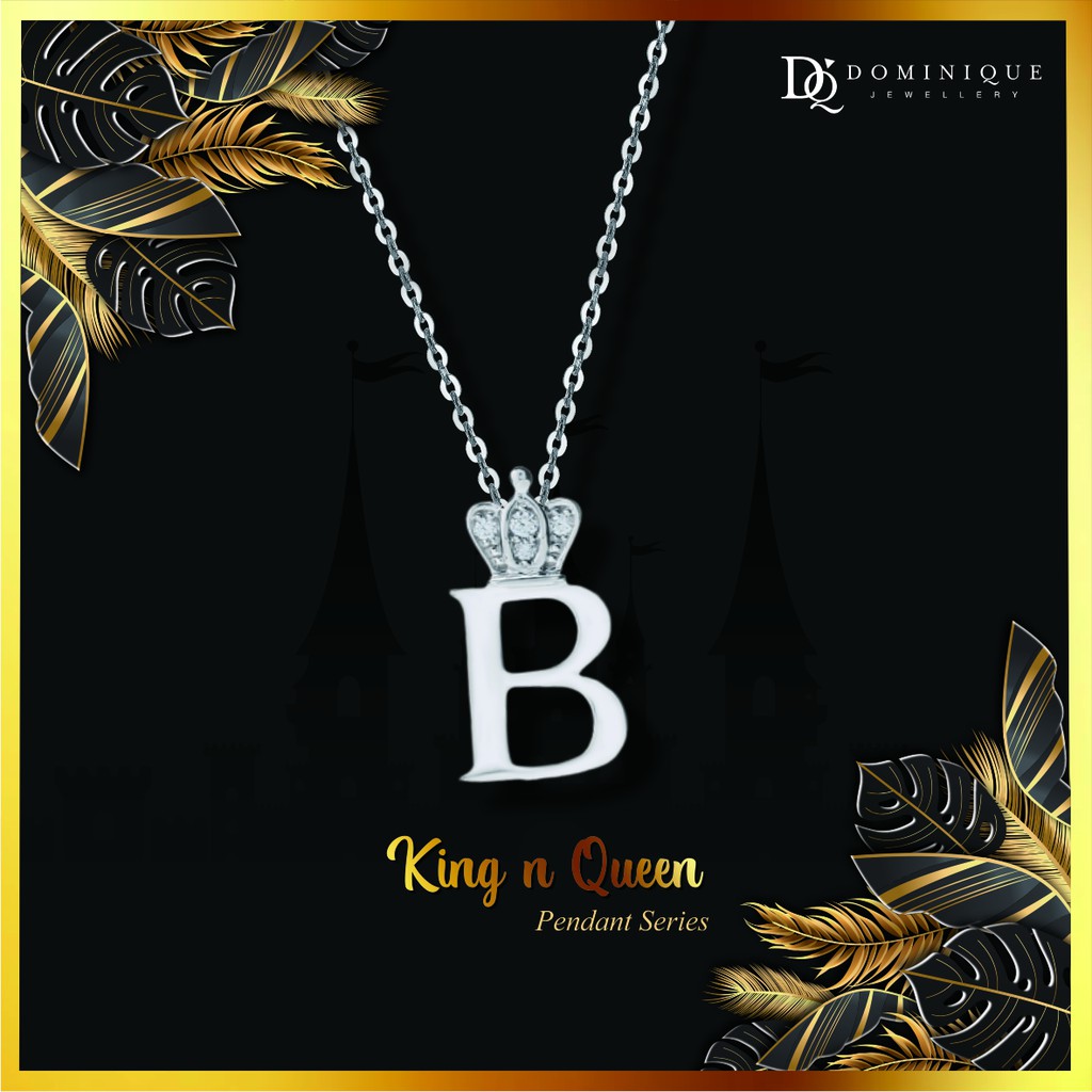 

Dominique Jewellery-Diamond Pendant Kalung Alpha Beta B King & Queen