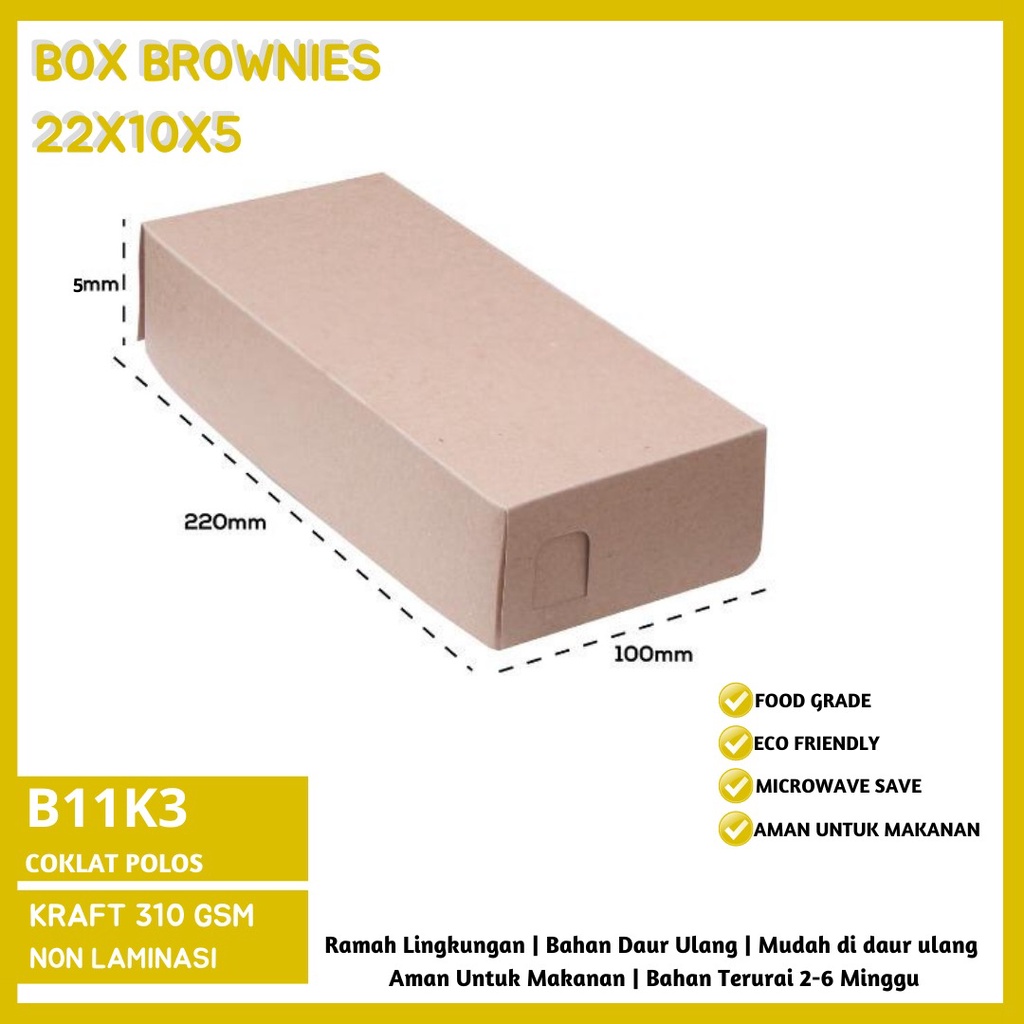 Box Brownies 22x10 Dus Brownies 22x10 (B11K3-Non Laminasi)