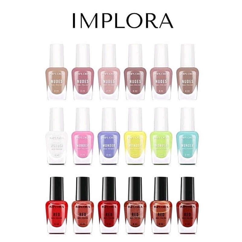 IMPLORA NAIL POLISH |kutex 1 BOX isi 6 pcs|