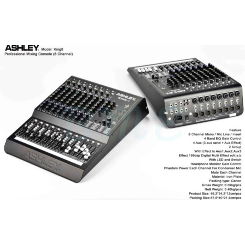 MIXER AUDIO ASHLEY KING8 8 CHANNEL MIXER AUDIO KING 8( ORIGINAL )