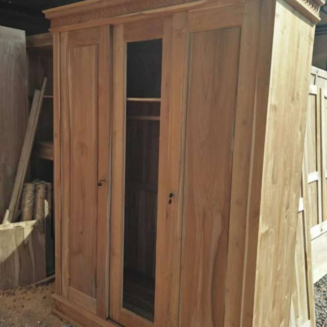 Lemari pintu 3 minimalis sleding almari pakaian minimalis lemari pakaian jati jepara furniture