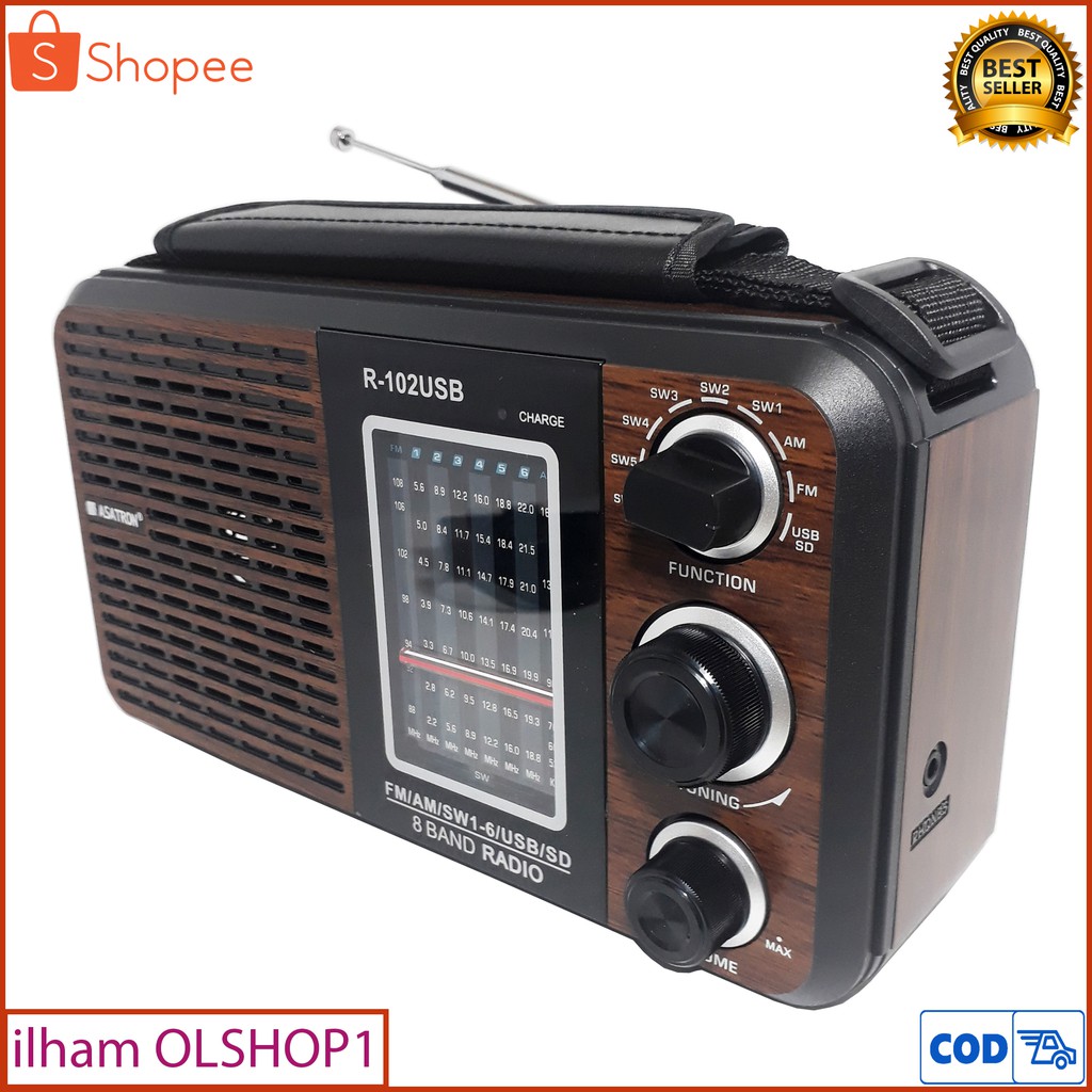 Asatron Radio AM/FM R-102USB Radio Vintage USB FLASHDISK SD CARD