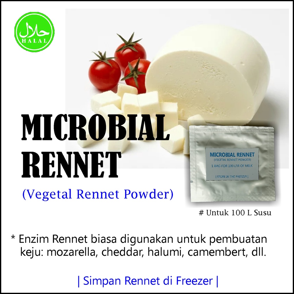 Rennet Serbuk Untuk 100L Susu Enzim Rennet Untuk Pembuatan Keju Mozarella