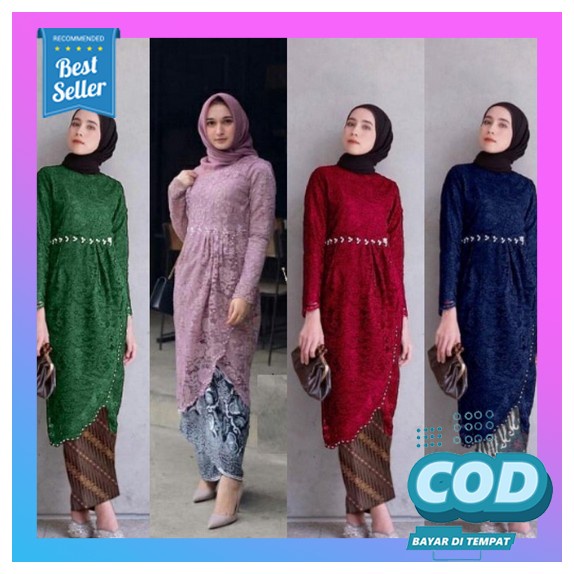 Jual Baju Dress Brukat Pesta Natal Midi Dress Wanita Dewasa Kekinian 2022 Murah Trend Masa Kini 