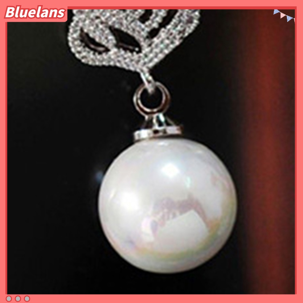 Anting Stud Mutiara Imitasi Bentuk Bulat Bahan Alloy Warna Putih Untuk Wanita