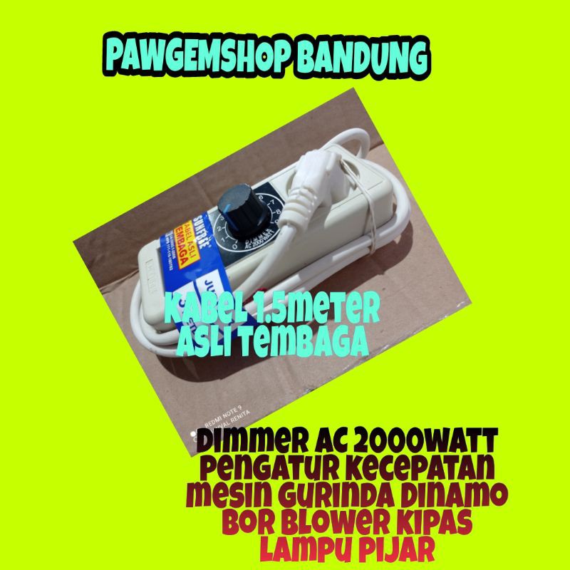 dimmer ac 2000watt pengatur kecepatan mesin bor GURINDA blower dinamo