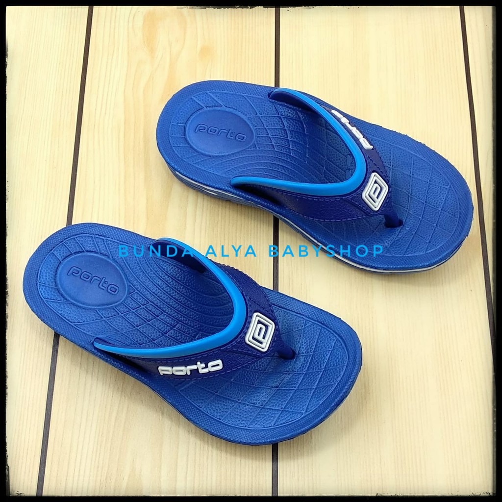 Sendal Anak Laki Laki Usia 3 4 5 6 7 Tahun Karet Anti Licin - Sandal Jepit Anak Cowok Karet BIRU Anti Slip Size 24 - 35